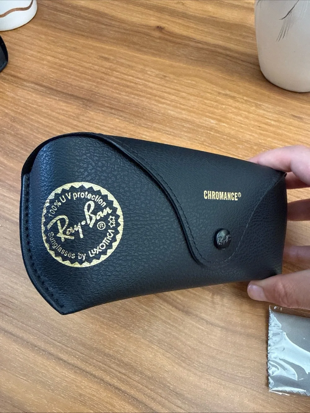 Ray-Ban Chromance Black Sunglasses Case with Cleaning Cloth, Case Only